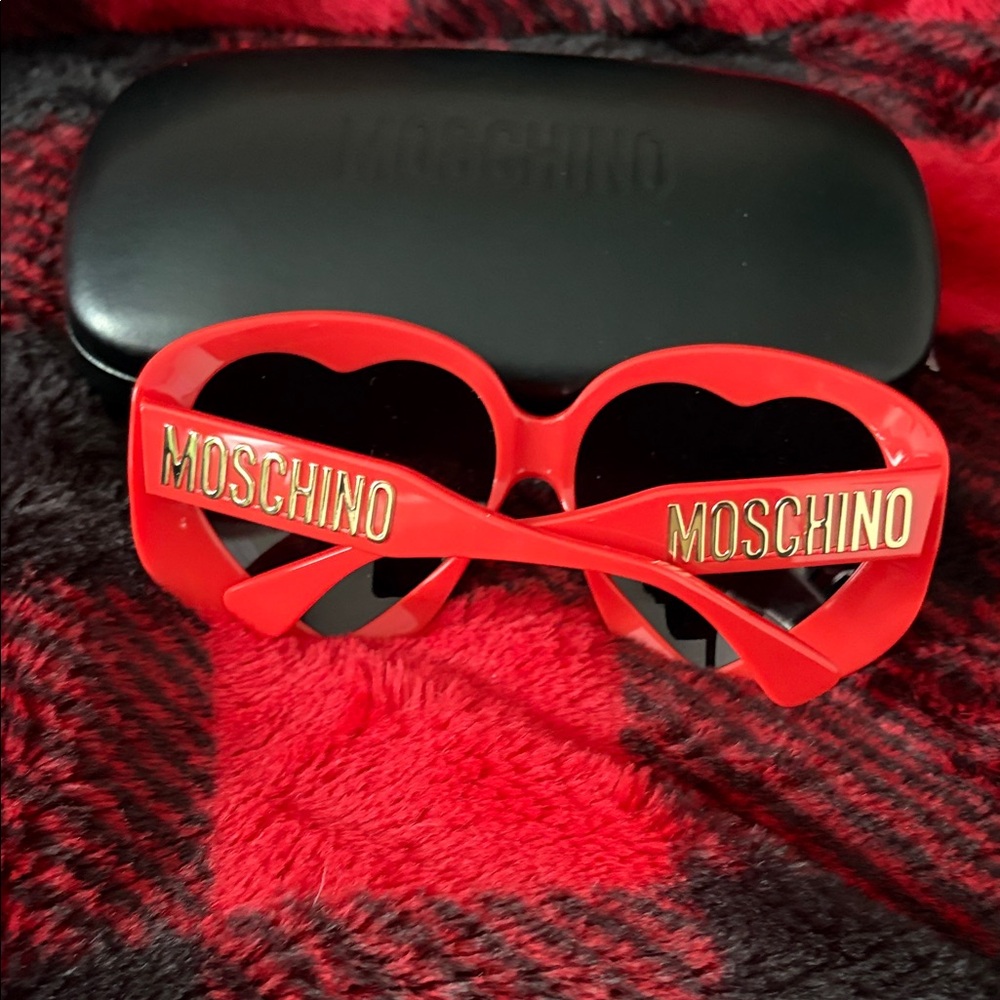 Moschino Bold Red Heart Sunglasses
